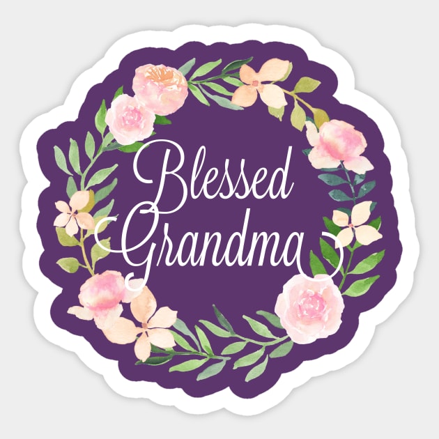 Blessed Grandma Flowers Sticker by AChosenGeneration